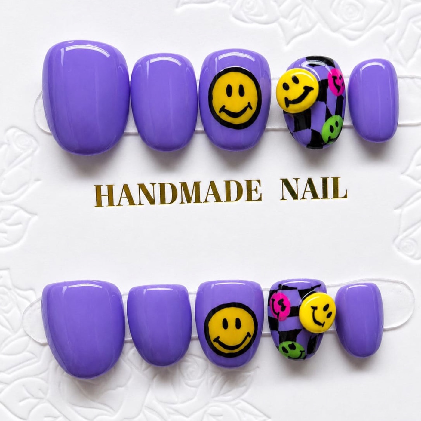 Happy Hour — hand-painted press-on nail set by The Varnish Room